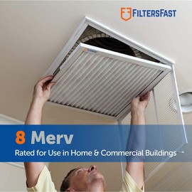 Filters Fast 20x21x1 Air Filter MERV 8, 1" AC Furnace Air Filters, Made in the USA, Actual Size: 19.75"x20.75”x0.75”, 6 Pack