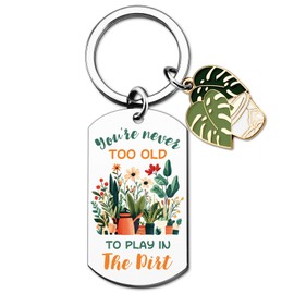 VIESUJI Funny Gardening Gifts for Women Mom Nana Friend Coworker Plant Lover Gifts Garden Decor Accessories Plant Keychain for Birthday Christmas Retirements Mother Day
