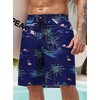 ERECT PEAK Mens Flamingo Swim Trunk Seaside Trunk Quick Dry