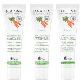 Logona Natural Nourish Vitamin E Cream 50ml Set of 3 Vegan Organic Carrot Natural Moisturizing Nutrition / 로고나 내추럴 노리쉬 비타민E크림 50ml 3개세트 비건 유기농 당근 천연 보습 영양