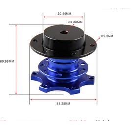 FireAngels Universal Steering Wheel Snap Off Quick Release Hub Adapter Boss Kit With 6-hole Steering Wheel Hub (Red)