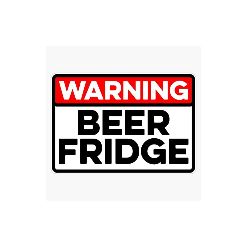 Warning Beer Fridge ~ Drinks Cocktail Beer Bumper Sticker Vinyl