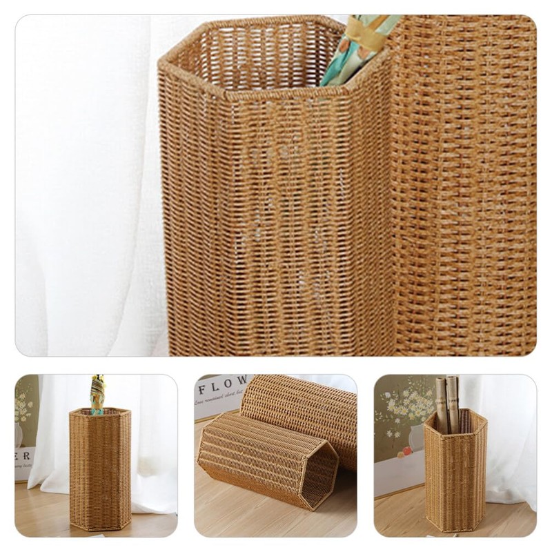 Alipis Woven Umbrella Stand for Entryway Freestanding Umbrella Holder Basket