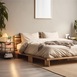 Set of 2 Nightstand, 3 Tier End Table for Small Spaces, Narrow Side Table with Storage Shelf, Bedside Tables for Bedroom, Living Room, Rustic Brown