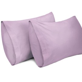 Lirex 2 Pack Pillow Cases, 100% Cotton Breathable Pillowcases Pillow Covers, 20 x 40 inch (50 x 102 cm) King Size, Light Purple