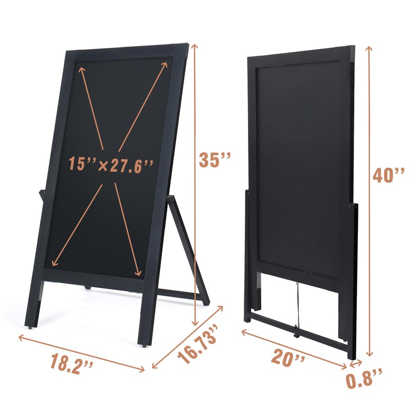 SELEAD Solid Wood Frame Chalkboard with Stand - 40" x