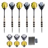 Darts Kit 12 Dart Tail Flights Shafts Black Nickel Copper