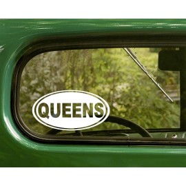The Decal and Sticker Mafia 2 QUEENS STICKERs New York Oval Decal For Bumper Car Mug Truck Window Rv Laptop