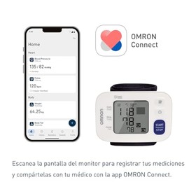 OMRON Baumanómetro automático de muñeca HEM-6230 compatible con app OMRON connect                                                                     