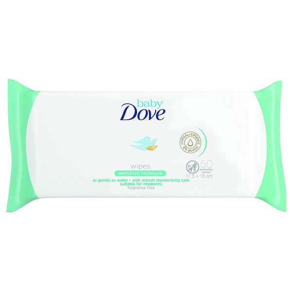 Dove Baby Wipes, Sensitive Moisture, 50 Wipes (Pack of 6)