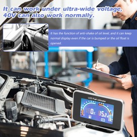 2-in-1 LCD Car Digital Fuel Level Gauge Voltmeter Universal Instrument 9-36V for Car Truck SUV RV