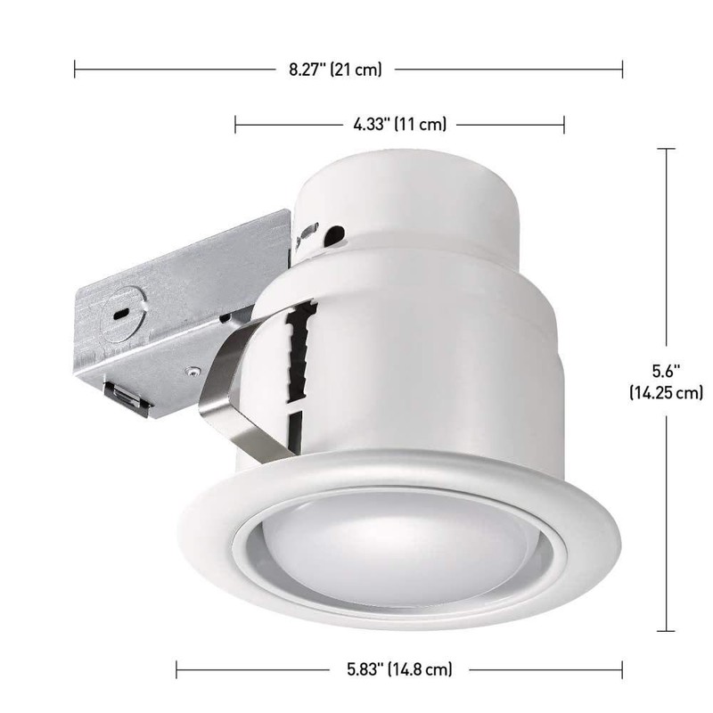 Commercial Electric 5 in. White LED Swivel Baffle Round Trim
