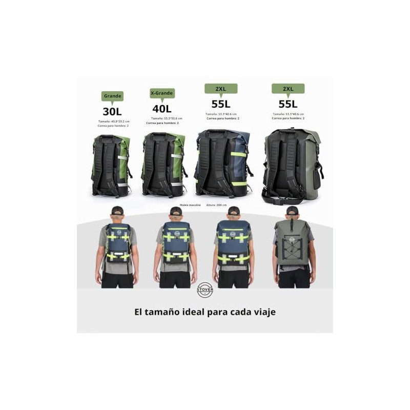 Stover 40L Mochila impermeable con funda para teléfono – Bolsa
