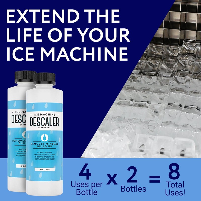 IMPRESA 2-Pack Ice Machine Cleaner/Descaler - 8 Total Uses (4