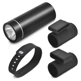 whiriwhiri Mini Flashlight, Pocket Handheld Wrist Watch Flash Light, 200 Lumens Adjustable Brightness LED Torch, Powered Rechargeable Battery USB C Cable for Dog Walking Camping