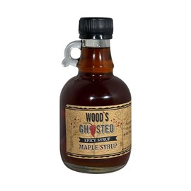 Wood's Ghosted Maple Syrup with Real Ghost Pepper Extract - Intense Flavor Fusion for Sweet and Spicy Dishes, Grilling, and Cocktails - Size: 3.4 oz