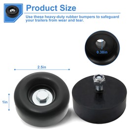 6-Pack Extreme Heavy Duty Rubber Foot Pads, 2.5 Inches Vibration Dampeners, Universal Anti Vibration Feet for Generators, Compressors, Pressure Washers, Pumps, Trailers (Round Bumpers with Screw Kits)