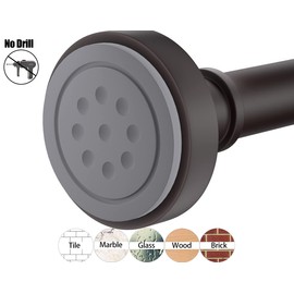 Bronze Shower Curtain Rod, Adjustable 43-72 Inches,Rust Resistance, Tension Rod with Durable Spring, No Drilling, Use for Bathroom, Bedroom, Kitchen, Balcony, Home