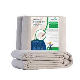 Heavy Duty Cotton Dust Sheets for Decorating Painting - Drop Cloths for Furniture, Floor Covering, Dust Covers - Durable, Reusable Covering Sheets for Renovation, Construction (Natural, 24X3FT)