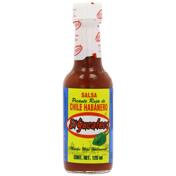 MexGrocer El Yucateco Red Habanero Salsa 120 ml (Pack of 2)