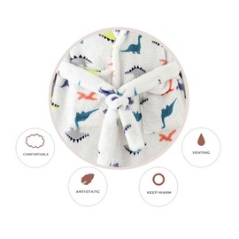 TOLLION Toddlers Kids Hooded Robe Boys Girls Soft Flannel Bathrobes Pajamas Plush Robe(Blue Dots,2T)