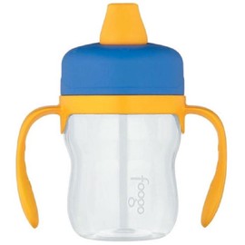 Thermos Foogo BPA Free Soft Spout Tritan Plastic Sippy Cup with Handles Blue 235mL