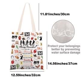 JNIAP Line Dance Tote Bag - Country Music Dancing Gifts for Dancers and Lovers - Always Dance Grocery Bags, Large