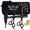 Professional 7” Black Diamond Barber Hairdressing Sharp Edge Scissors Stainless