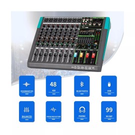 Depusheng PA8 Professional Audio Mixer Sound Board Console Desk System Interf...