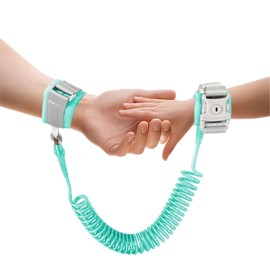 Rynvarl Baby Anti Lost Wristband 2.5M Safety Harness for Kids with Key Safety Cord for Wrist 360° Rotating Baby Running Leash for Road Park Travel (Green)