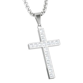 Cavalcade Cross Pendant for Car Rear View Mirror Decor Auto Faith Amulet Rhinestone Religious Ornament Christian Gift
