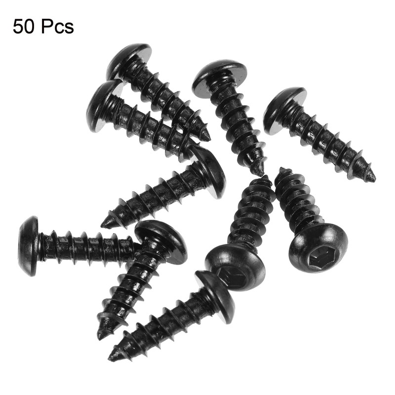 sourcing map Hex Socket Self Tapping Screws, M6 x 20mm