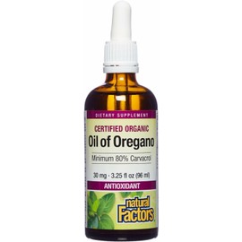 Natural Factors Oil of Oregano - Liquid Antioxidant Support Supplement for Immune Support - Easy Swallow Health Supplement with Non-GMO & Gluten-Free Formula - 3.25 fl oz
