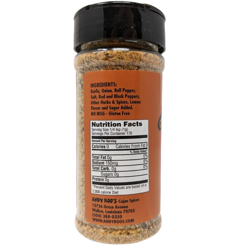 Andy Roo's Roasted Garlic Creole Seasoning, 5 Ounce Shaker (No