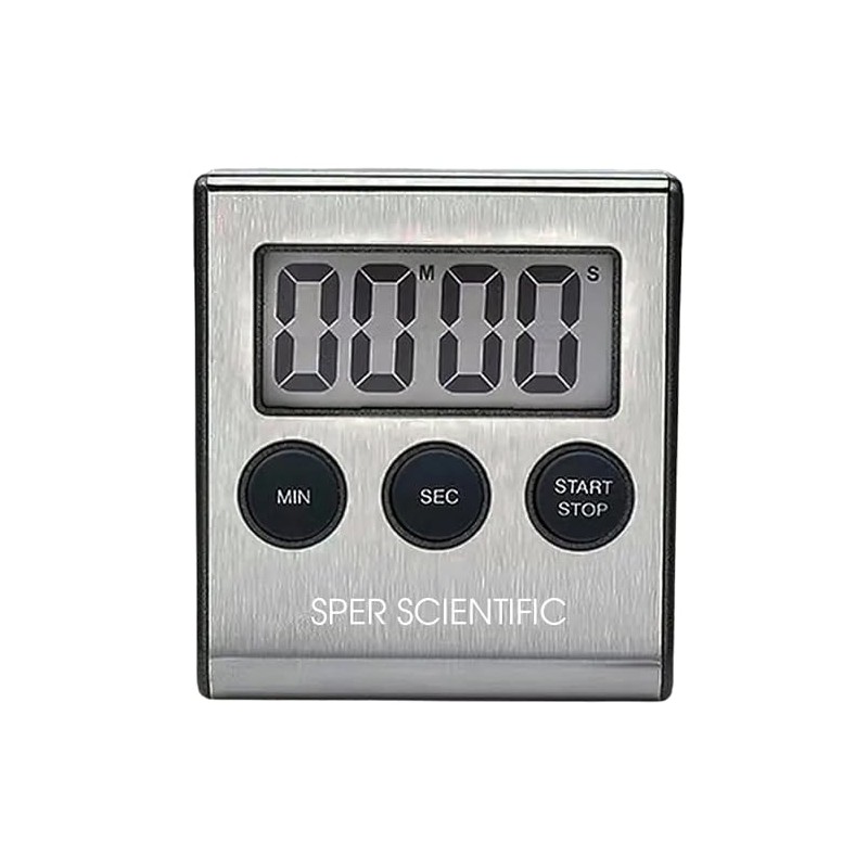 Sper Scientific Stainless Steel Digital Lab + Kitchen Timer 810028A