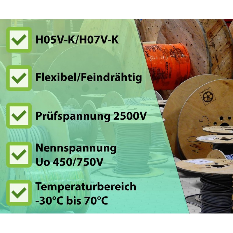 ALPTEG H07V-K Cable 1.5 mm² Grey 10 m