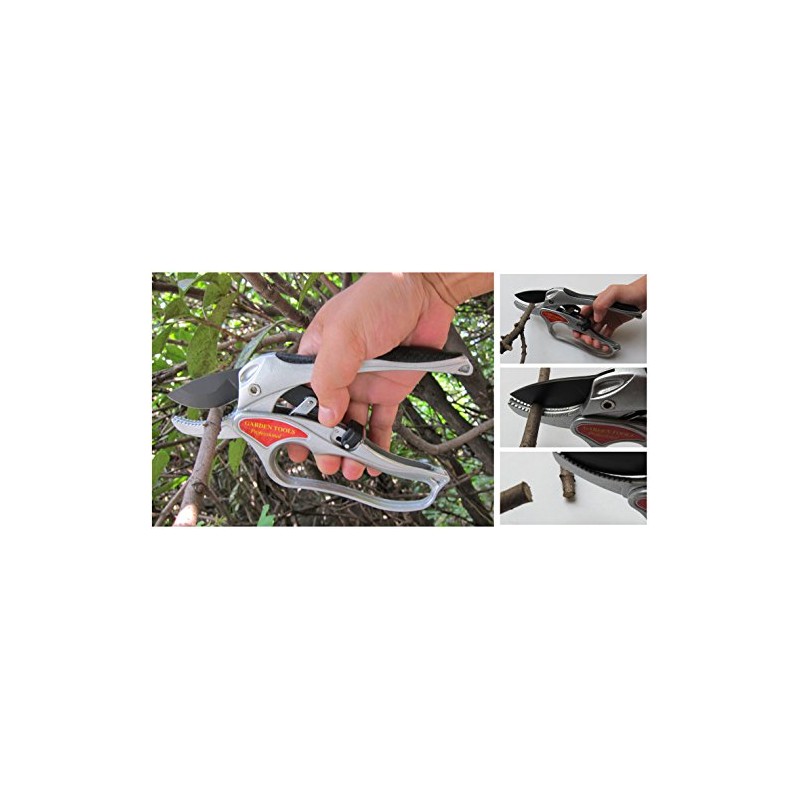 Ratchet Hand Pruner 8 Inch - Aluminium Anvil Pruning Shears