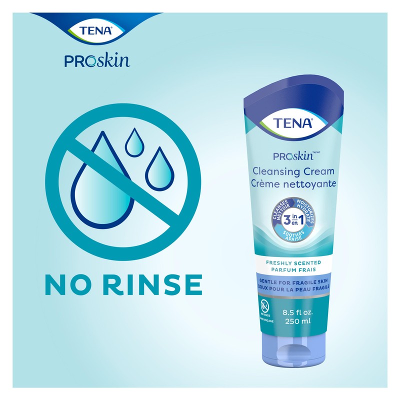 TENA ProSkin Cleansing Cream Cream Rinse-Free Body Wash Tube Mild