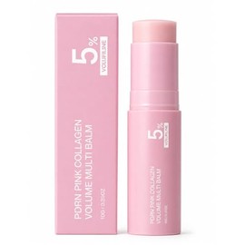 PDRN - Bálsamo múltiple de colágeno rosa, fórmula rellenadora de colágeno con NAD y vitamina E | Bálsamo hidratante no graso para cara, labios, ojos, 