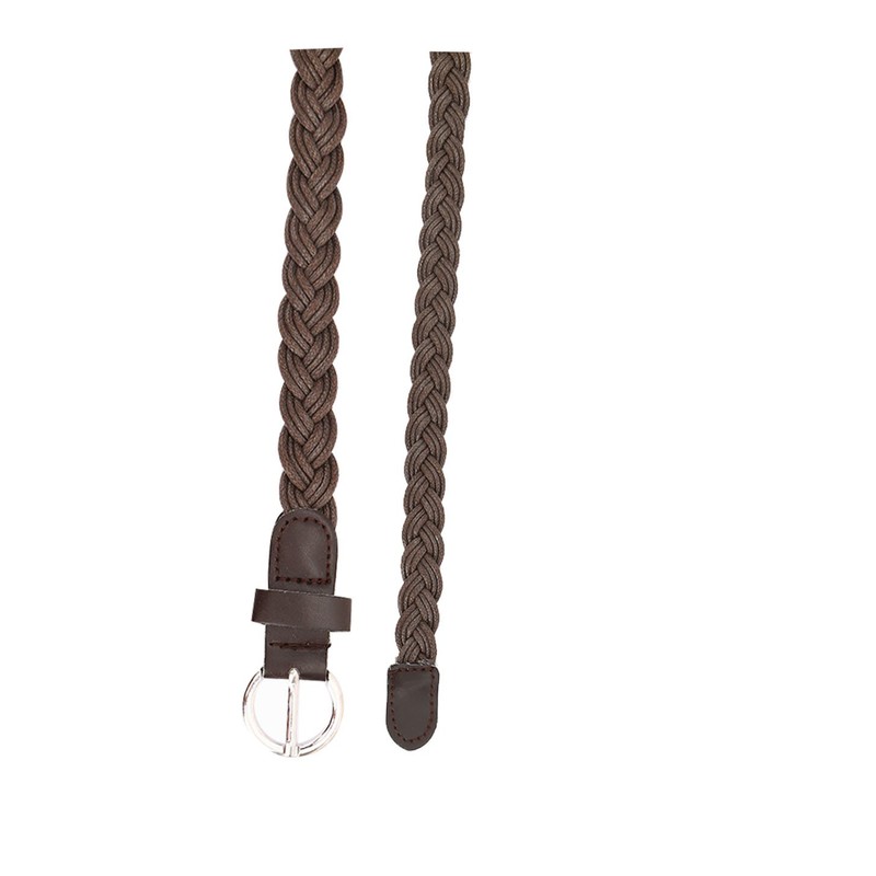 sourcing map Women Adjustable Single Pin Buckle Skinny Braided Belt