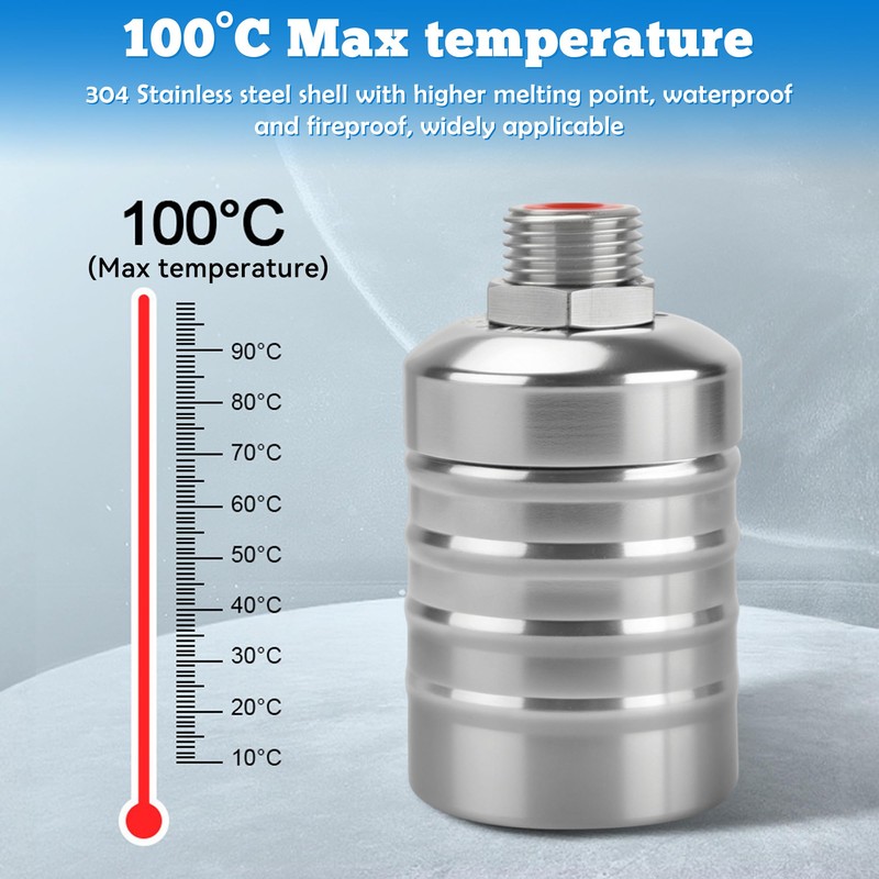Schwimmerventil 1/2" oder 3/4" Automatisches Wasserstandskontrollventil, 304 Edelstahl Automatisches Befüllen