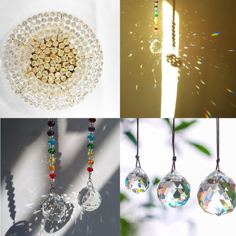 ToBeIT 24 x Crystal Sun Catchers Conjures Light Reflections Decorative