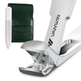 VANWIN Toenail Clippers for Seniors Thick Toenails, Upgrade Angled Head Large Toe Nail Clippers for Men with 15mm Wide Jaw Opening, Sharp Heavy Duty Fingernail Clipper Nail Cutter with Catcher Silver