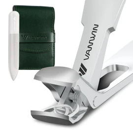 VANWIN Toenail Clippers for Seniors Thick Toenails, Upgrade Angled Head Large Toe Nail Clippers for Men with 15mm Wide Jaw Opening, Sharp Heavy Duty Fingernail Clipper Nail Cutter with Catcher Silver