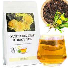 60 Teabags - Dandelion Leaf & Root Tea Bags, Natural Herbal Tea for Liver & Kidney Health, Supports Digestion & Boosts Immune System - Caffeine-Free, Non-GMO, No Additives