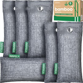 Absorbente de olores de carbón activado, paquete de 6 eliminadores de olores naturales de zapatos, bolsas purificadoras de aire de carbón de bambú, desodorante de tenis y absorbentes de humedad para