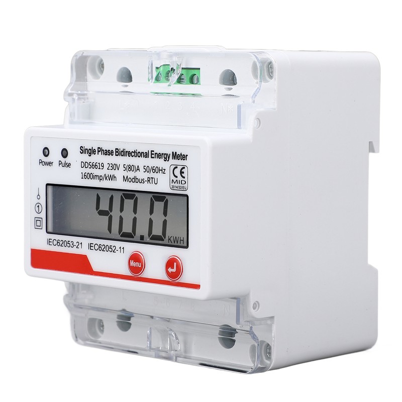 Electricity Meter 4P LCD Display Multifunctional RS485 Single Phase Bidirectional