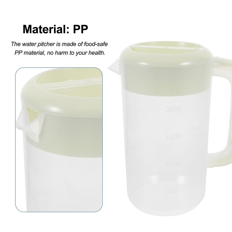 UPKOCH 2.5L Large Pitcher with Lid, Lightweight Water Jug, Beverage