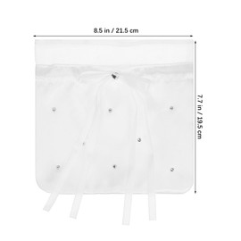 Veemoon White Satin Bridal Bag, Flower Girl Dolly Bag, Drawstring Clutch Bag for Wedding, Banquet, Dance, Bridesmaids Accessories