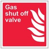 Vsafety 13021AT-S'Gas Shut Off Valve' Sign, Square, 200 mm x